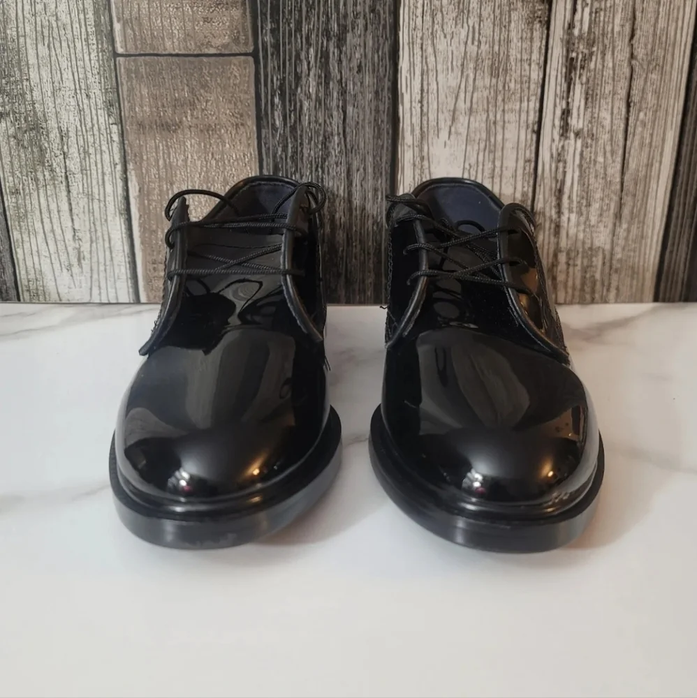 Capps Mens Formal Wear Black Patent Leather Shoe USA 7 oil resistant